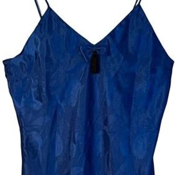 Victorias Secret Gold Label Lingerie Womens Size M Blue Black Satin Sexy Vintage - Picture 3 of 6